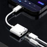2-in-1 L to 3.5mm AUX Jack Audio Adapter for iPhone 14 13 USB-C for Samsung
