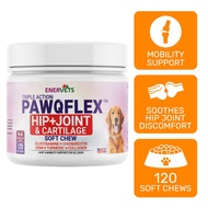 Enervets PawQFlex Dog Hip and Joint Supplement - Glucosamine Supplement for Dogs - 120 Chicken Flavor Treats for Dogs