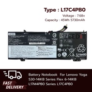 (ส่งฟรี ประกัน 1 ปี) Battery Notebook Lenovo Yoga 530-14IKB Series Flex 6-14IKB L17M4PB0 L17C4PB0 ขอ