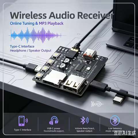 DC 5V Bluetooth 6.0 MP3 Audio Decoder Board Audio Receiver Amplifier Module Type C Port Car Home Spe