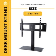 MEGRA Desk Mount Monitor TV Bracket Stand with Tempered Glass Base 32 Inch - 55 Inch