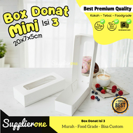 box donat isi 25 pcs /box donat isi 3/box donat jendela/box donat 20x7x5/box donat isi 3 putih