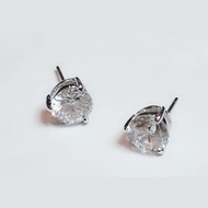 Denni 8MM Solitaire Cubic Zirconia Earrings