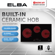 ELBA 3 Burners Built-In Ceramic Induction Hob ECH-Q7033ST(BK) | DUAL HEAT Technology Easy Clean Peri