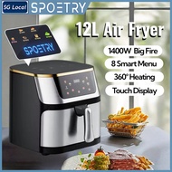 Air Fryer 12L Large Capacity Air Fryer 1400W Touch Screen Airfrye Rapid Air Circulation for Home