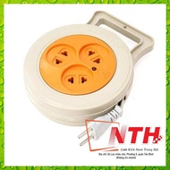 Round Power Socket Collapses 3-Hole Wire Extension Plug 8m, Rotate 2-Pin Wire To Bear Multi-Purpose Anti-Shock Load