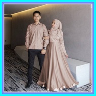 KEMEJA Couple Clothes Set for Men and Women Gamis Koko Shirt Husband and Wife Muslim Couple Latest F