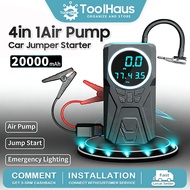 TOOLHAUS 4 IN 1 Car Jumper Power Bank Ari Pump Tyre Air Compressor 12V Emergency Jumper Starter Cars