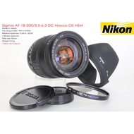 Sigma AF 18-200/3.5-6.3 DG OS HSM *Nikon AF-S Mount [USED] 11x Zoom Lens With Anti-Shake