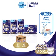 [Bundle Of 4] Molfix Sweet Dreams Pants Jumbo Pack - M50 / L44 / XL38 / XXL34