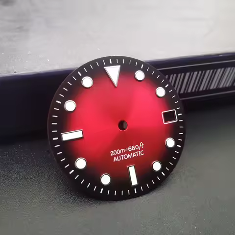 Mod 28.5MM Green Blue Luminous SKX007 Turtle 6105 Red Sunburst Watch Dial For SEIKO NH35 NH36 Men's 