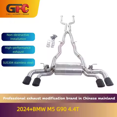 GFC brand for 2024+BMW M5 G90 4.4T 304 stainless steel Catback high-performance variable valve exhau