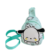 LJMOFA Kids Cartoon Chest Bag Kuromi Pacha Dog Boys and Girls Shoulder Bag Fashionable and Cute Baby