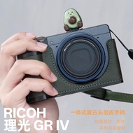 Light Shadow Staggered|Rico GR4 Protective Case Handle Type Anti-slip Anti-drop gr4 Leather Case gr4