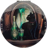 Generisch Absinthe Bottle Black Cat Gothic Compact Mirror Cosmetic Mirror