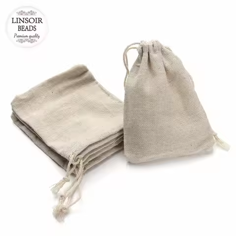 10Pcs/lot 8*10/9*12/10*14/13*17cm Jute Drawstring Pouch Burlap Bags Wedding Birthday Party Gift Bags