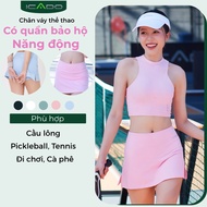 ICADO ID02 2-Layer Pickleball Skirt Made of Stretchy, Soft Fabric, Slim Form for Pickleball Tennis W