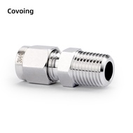 Covoing 304 Stainless Steel Compression Fitting Straight Adapter SteelPipe Connect G Thread M Thread