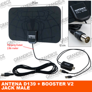 Taffware Antena TV + Booster Digital Amplifier Indoor Smart Analog STB Set Top Box LED Coocaa LG