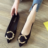 Versatile Single-Layer Shoes Low-Cut Pointed Flat Shoes Soft Bottom Slip-on Lofter Women's Shoes