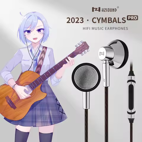 HZSOUND Cymbals Pro Hifi Wired Earphone 14.2mm Drive Unit Earbuds Noise reduction In-ear Monitor Dyn