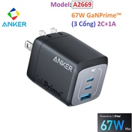 Củ Sạc Anker Prime 67W GaN Wall Charger A2669 3 Cổng 2 USB-C PD và 1 USB-A | IQ 4.0 PPS 2.0