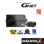 MACHTIG X3 by GNet 1080P FHD|HD 2CH Car Dashcam Full Set - Front + Rear + Cable + SD Card (32GB)