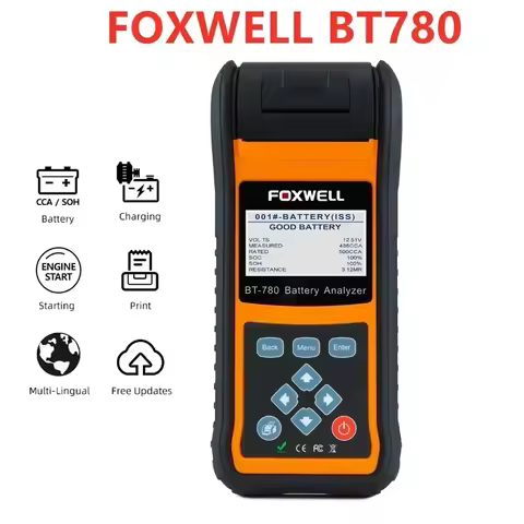 FOXWELL BT780 12V Car Battery Tester capacity AGM/GEL/EFB Analyzer with Built-in Printer Car Battery