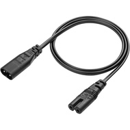 Kabel Sambungan Kuasa IEC320 C8 ke C7 YACSEJAO 3FT IEC 60320 C8 Plug ke C7 Receptacle Male to Female