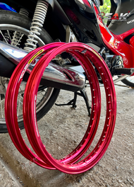 [ต่อคู่] ขอบล้อ  COM star MINI ตัวเก่า แดง 1.4-17