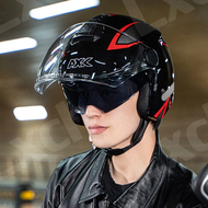 🥇การป้องกันที่ดีเยี่ยม🥇AXK ดีไซน์กระจกคู่ หมวกนิรภัย หมวกกันน็อค 53-63cm กันหมอก ทนต่อการสึกหรอ กันแ