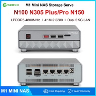 Maiyunda M1 N305 N100 Mini NAS Storage Server M.2 NVme PCIE3.0X1 Box Host Soft Router Computer
