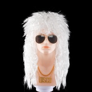 Men Women Long Curly Hair 70S80S Heavy Metal Rocker Wig Disco Rock Wig Performance Cheer Wig #