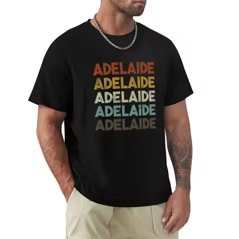 Retro Adelaide Australia T-Shirt Abstract Pattern Print Top