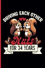 34th Wedding Anniversary Notebook: Thirty-Four Years Celebration Journal for Husband and Wife - Funn