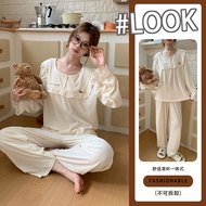 [Chest Pad Pajamas] Cotton Pajamas Knitted Jacquard M-2XL Women's Pajamas with Chest Pads