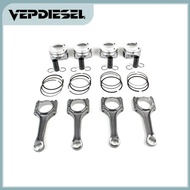 4x Connecting Rods & Pistons & Rings Set STD Φ23mm 06H107065DM 06H107065DD For Audi A3 A4 A6 Q3 TT V