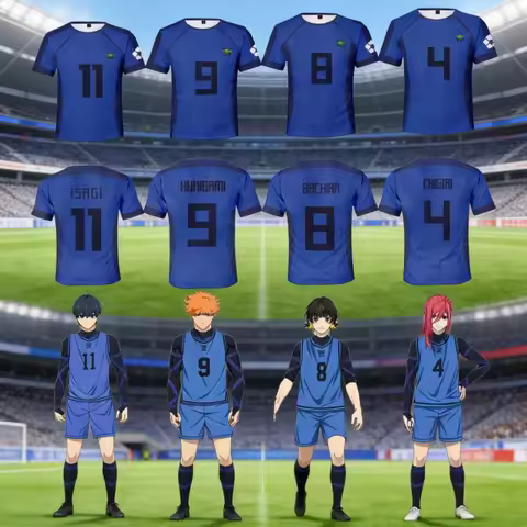 Blue Lock Anime Japanese Isagi Yoichi Football Jersey T-shirt Cosplay Hyoma Chigiri Meguru Bachira T