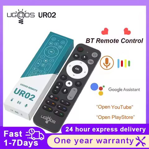 Original UGOOS UR02 Bluetooth Voice Remote Control Replacement for Ugoos TOX1 TOX3 AM8 PRO AM6B PLUS