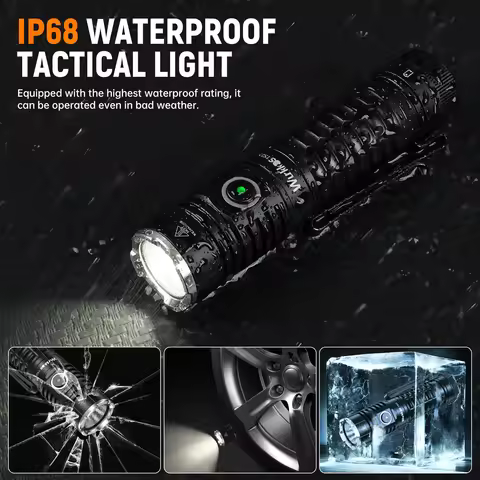 Wurkkos TS22 Rechargeable LED Flashlight 4800LM IPX8 Torch Power Bank 90 CRI with XHP70.2 LED Magnet