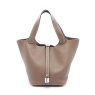 【二手】愛馬仕 HERMES 手提包 Picotin Lock MM 060991CK 灰褐色皮革 Picotin Lock MM 灰褐色 女士二手 A