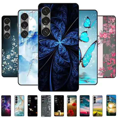 For Sony Xperia 1 VII / 1 VI / 1 V Cases Cartoon Silicone TPU Back Cover For Xperia 1 VII Protective