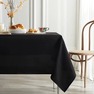1pc Table Cloth Black Tablecloths, Washable Fabric Cover For Rectangle 4/6/8 Foot Table Polyester Ta