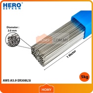 Herotech ER308L Stainless Steel TIG Welding Rod 2.0mm × 1M – 5kg Pack