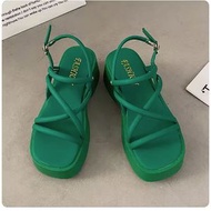 ONE - 鬆糕厚底羅馬涼鞋女（綠色【35_40碼】(下單後聯繫客服確認發貨尺碼）#F281017312