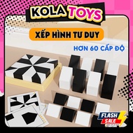 Black and White Wooden 3D Block Puzzle Toy IQ Resistance Quick Hands Brain Thinking for Children KoL