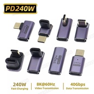 อะแดปเตอร์ OTG USB 240W Type C USB 4 40Gbps การส่งข้อมูลที่รวดเร็วหัวเปลี่ยนสายชาร์จ Type-C สำหรับโท