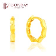FOOKDAY 916 Gold Wave Hoop Earring 916 黄金波浪耳扣耳环 Subang Bulat Emas 916