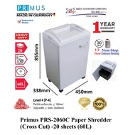 Primus PRS-2060C Paper Shredder (Cross Cut) -20 sheets (60L) (Cross Cut, Paper Shredder, Shredder