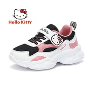 รองเท้ากีฬาเด็กหญิง Hello Kitty รองเท้าวิ่งสำหรับนักเรียนประถมแบบฤดูใบไม้ผลิและฤดูใบไม้ร่วงปี2023รองเท้าเดินทางผ้าตาข่ายรองเท้าทรงคุณพ่อสำหรับเด็กหญิงน้ำหนักเบา